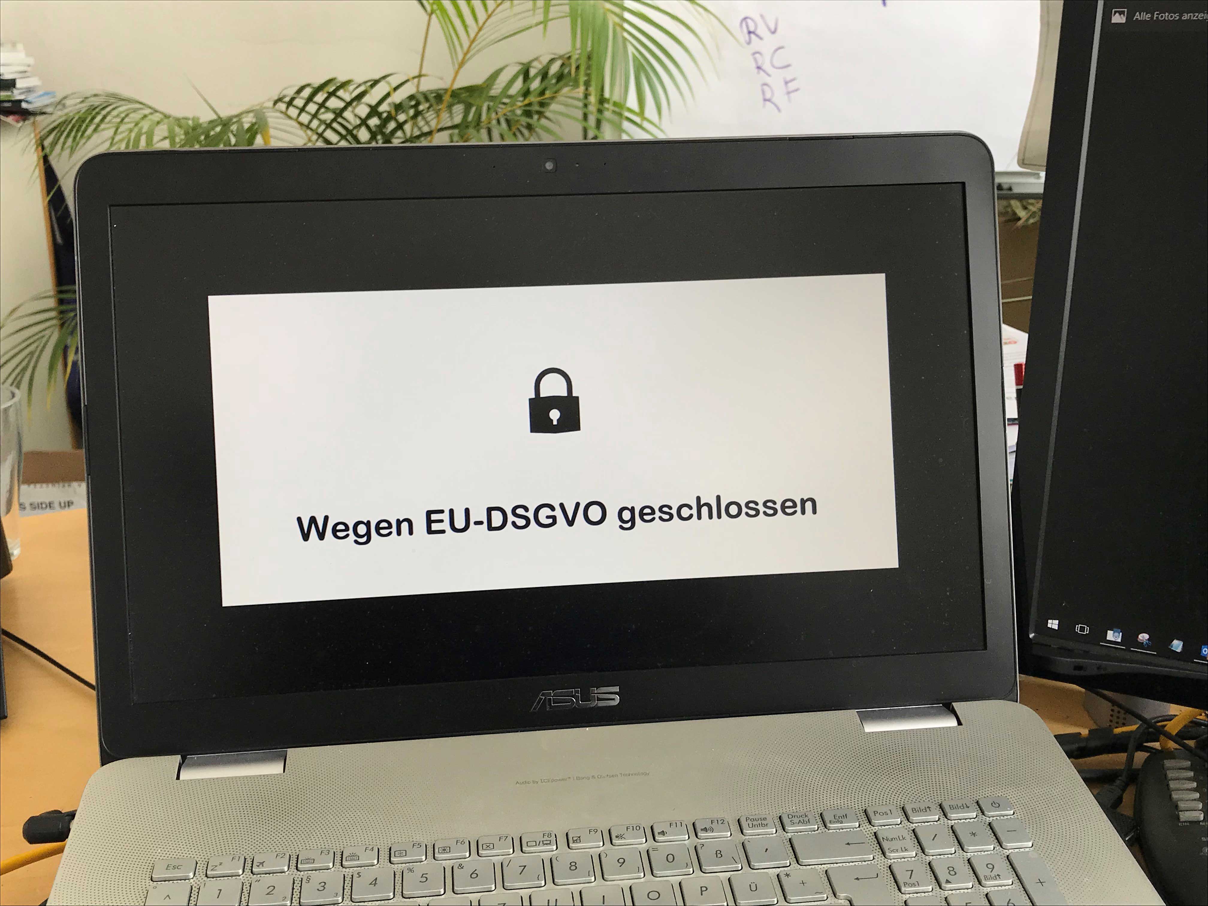wegen DSGVO geschlossen EU-GDPR closed